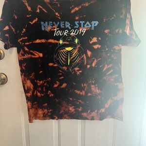 Tie-Dye Graphic T-Shirt never stop tour band tee 2019